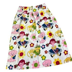 Vintage Flower Power 60s 70s Pippi Longstocking Pair Curtain Panels Sears